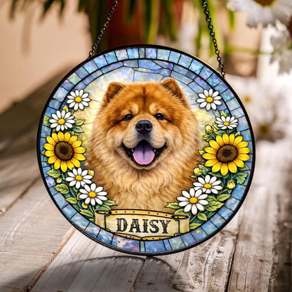 Personalized Dog Portrait Stained Glass Suncatcher, Custom Pet Memorial Stained Glass Window Hanging, Dog Loss Keepsake, Pet Loss Gift - product image 3