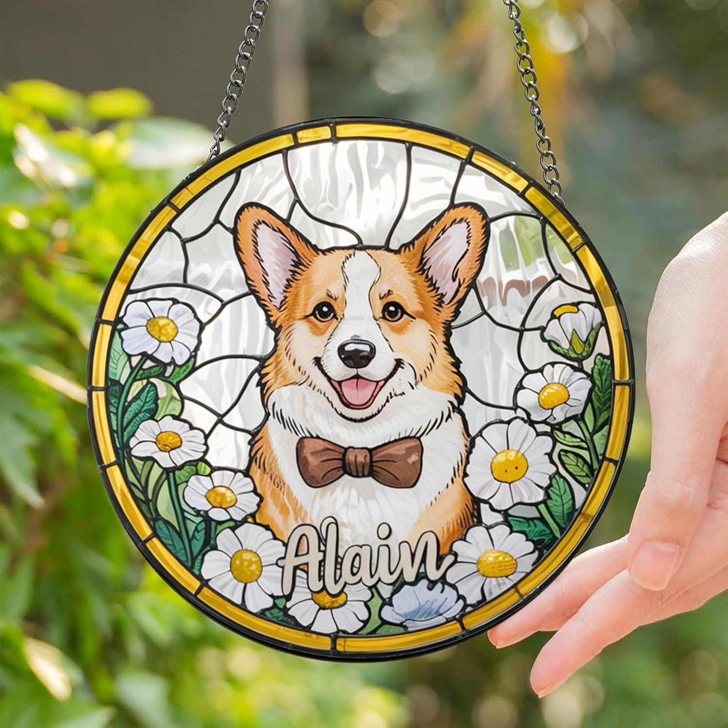 Personalized Pet StainedGlass Suncatcher Window Hanging, Custom Dog Memorial Keepsake,Sympathy Gift for Remembrance Pet Loss,Dog Lover Décor - product image 4