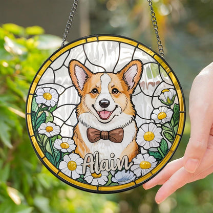 Personalized Pet StainedGlass Suncatcher Window Hanging, Custom Dog Memorial Keepsake,Sympathy Gift for Remembrance Pet Loss,Dog Lover Décor - product image 4