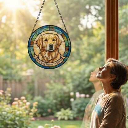 Personalized Pet Stained Glass Suncatcher, Dog Cat Portrait Window Hanging SunCatcher, Pet Memorial Sympathy Home Decor Gift for Pet Lovers - product image 3
