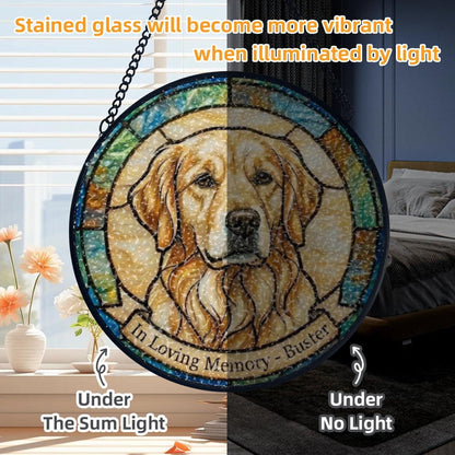 Personalized Pet Stained Glass Suncatcher, Dog Cat Portrait Window Hanging SunCatcher, Pet Memorial Sympathy Home Decor Gift for Pet Lovers - product image 4