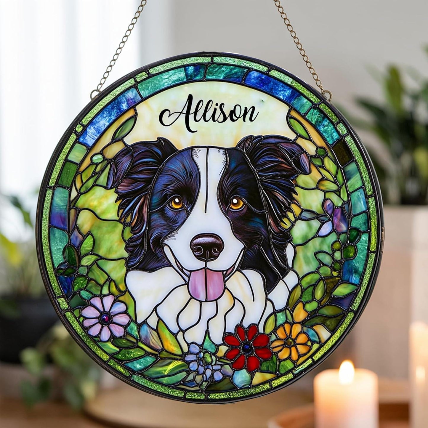 Personalized Pet StainedGlass Suncatcher Window Hanging – Custom Dog Memorial Keepsake– Sympathy Gift for Pet Loss, Remembrance Gift Him Her - product image 3