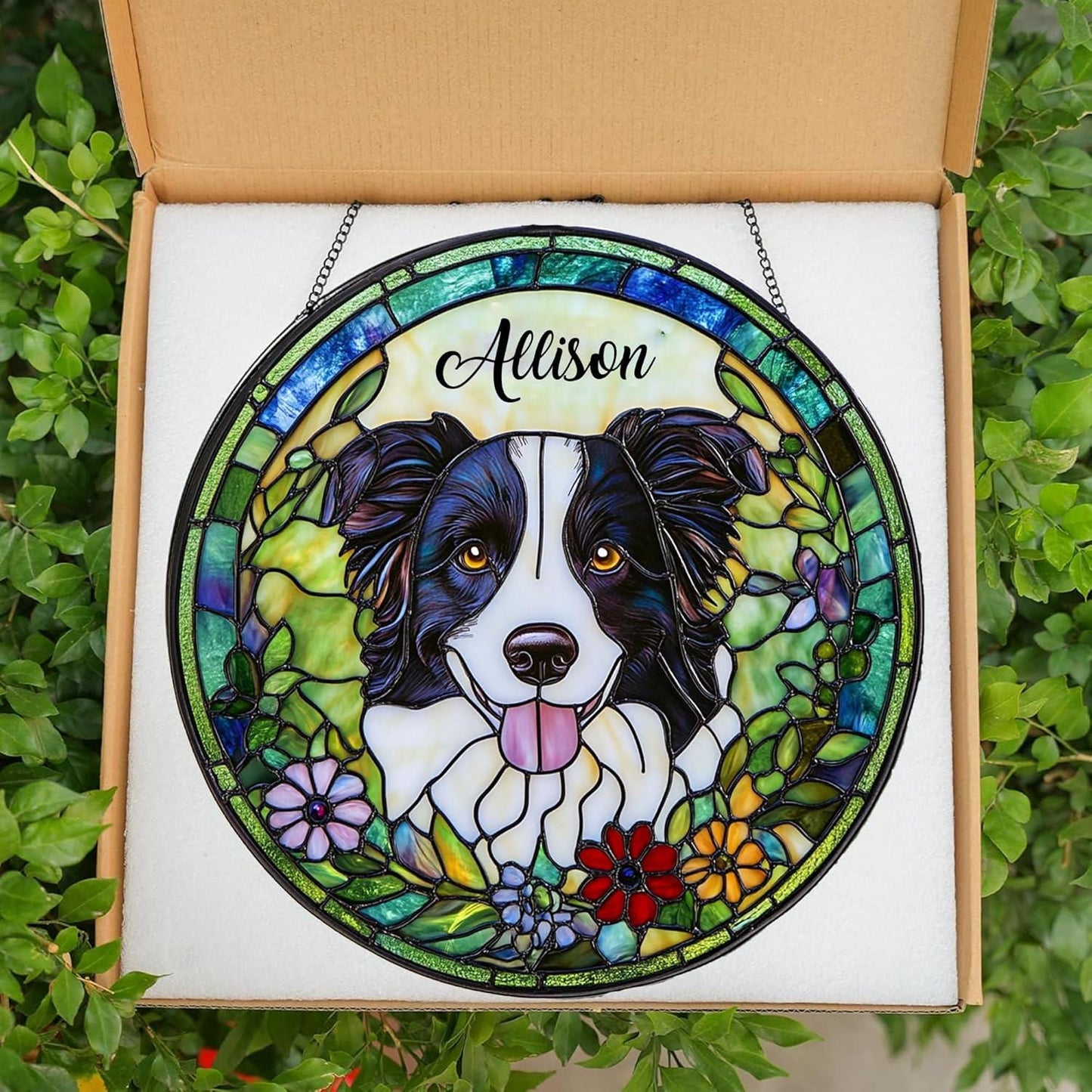 Personalized Pet StainedGlass Suncatcher Window Hanging – Custom Dog Memorial Keepsake– Sympathy Gift for Pet Loss, Remembrance Gift Him Her - product image 5