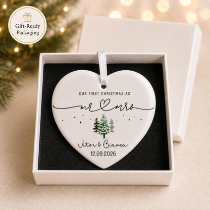 mr mrs ornament - Wedding Gift - Personalized First Christmas Keepsake - Our 1st Christmas Mr & Mrs Ornament - Housewarming mr and mrs idea - product image 4