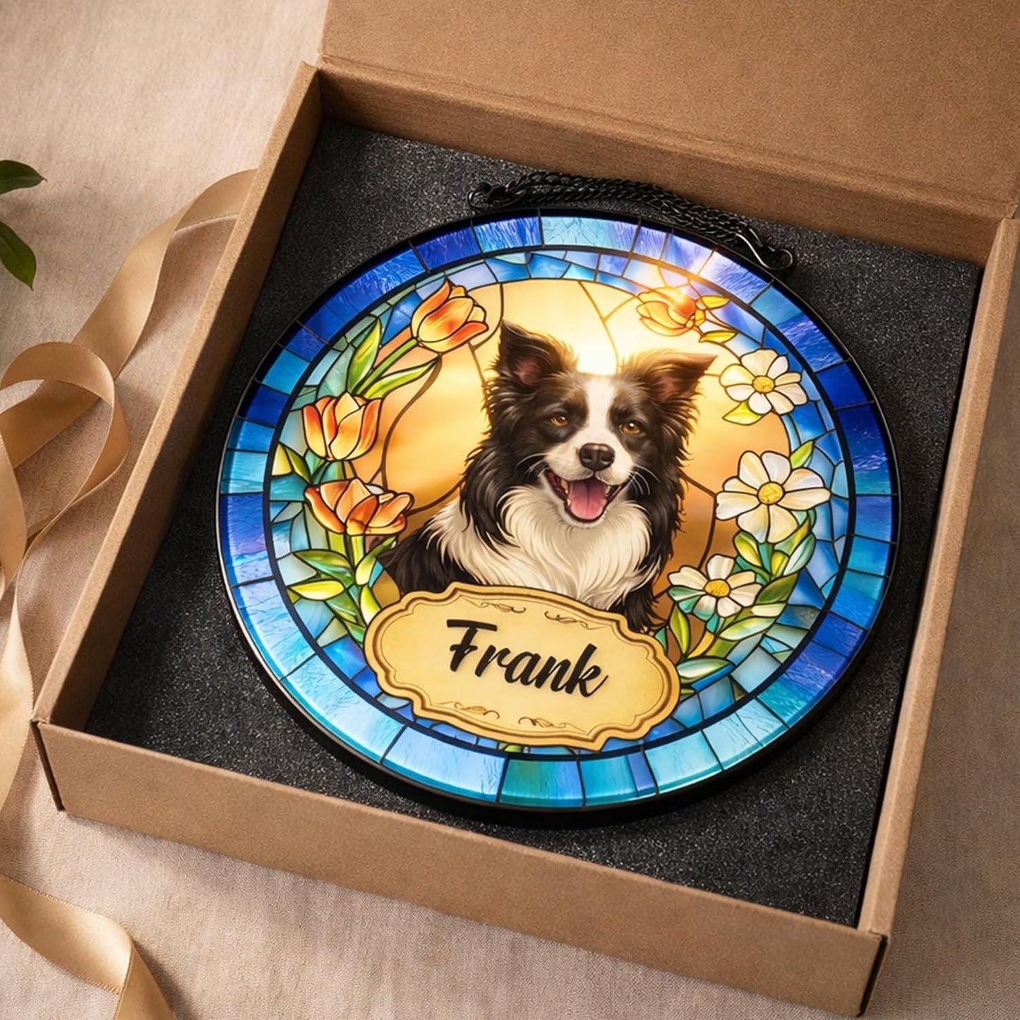Custom Pet Stained Glass Suncatcher, Remembrance Gifts for Pets Lovers, Pets Memorial Gifts for Dog Window Hanging, Photo Gift for Dog Cat - product image 3