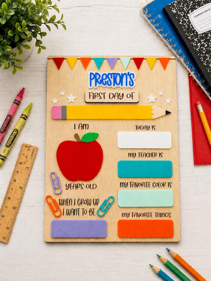 Personalized Back to School Dry Erase Board, First and Last Day Sign, Reusable Photo Prop, Kindergarten, Preschool & Elementary - product image 6