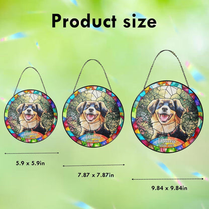 Custom Dog Portrait Art Suncatcher Stained Glass Remembrance Gift Pet Indoor Decor Window Hanging Dog Cat Bereavement Keepsake Loss of Pet - product image 7