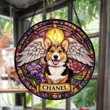 Personalized Cat Portrait Stained Glass Suncatcher, Custom Pet Memorial Stained Glass Window Hanging, Cat Loss Keepsake, Pet Loss Gift - product image 2