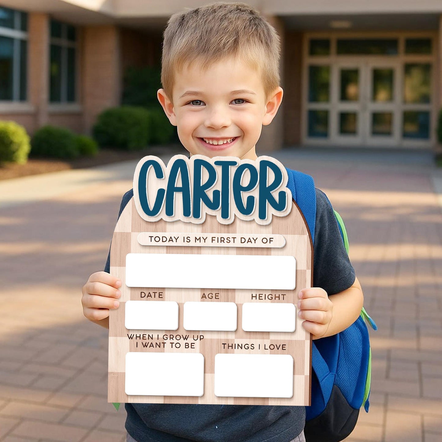 Custom First Day of School Sign, Back to School Board, Preschool Kindergarten 1st Day of School Sign, Last Day of School Keepsake - main product image
