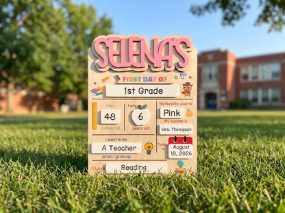 Personalized Back to School Sign, First Day of School Sign, Preschool, Kindergarten 1st Day of School Sign, School Board, Last Day of School - product image 10