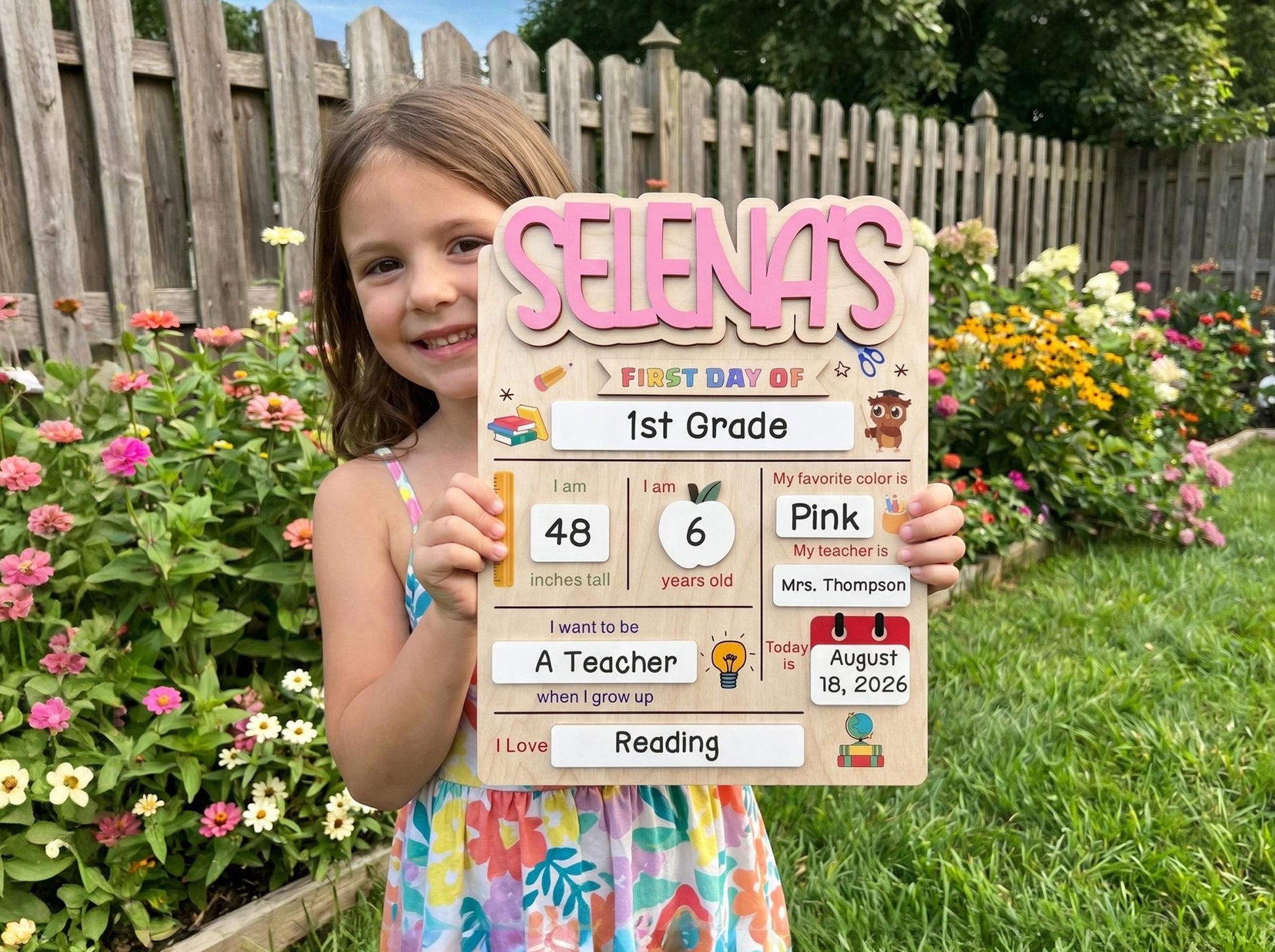 Personalized Back to School Sign, First Day of School Sign, Preschool, Kindergarten 1st Day of School Sign, School Board, Last Day of School - product image 2