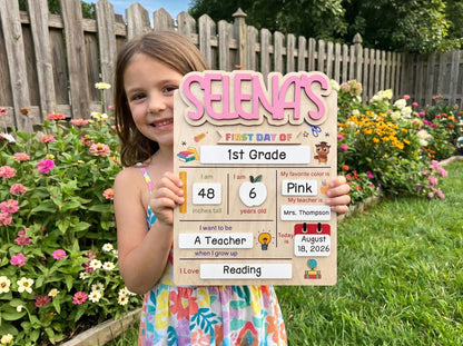 Personalized Back to School Sign, First Day of School Sign, Preschool, Kindergarten 1st Day of School Sign, School Board, Last Day of School - product image 2