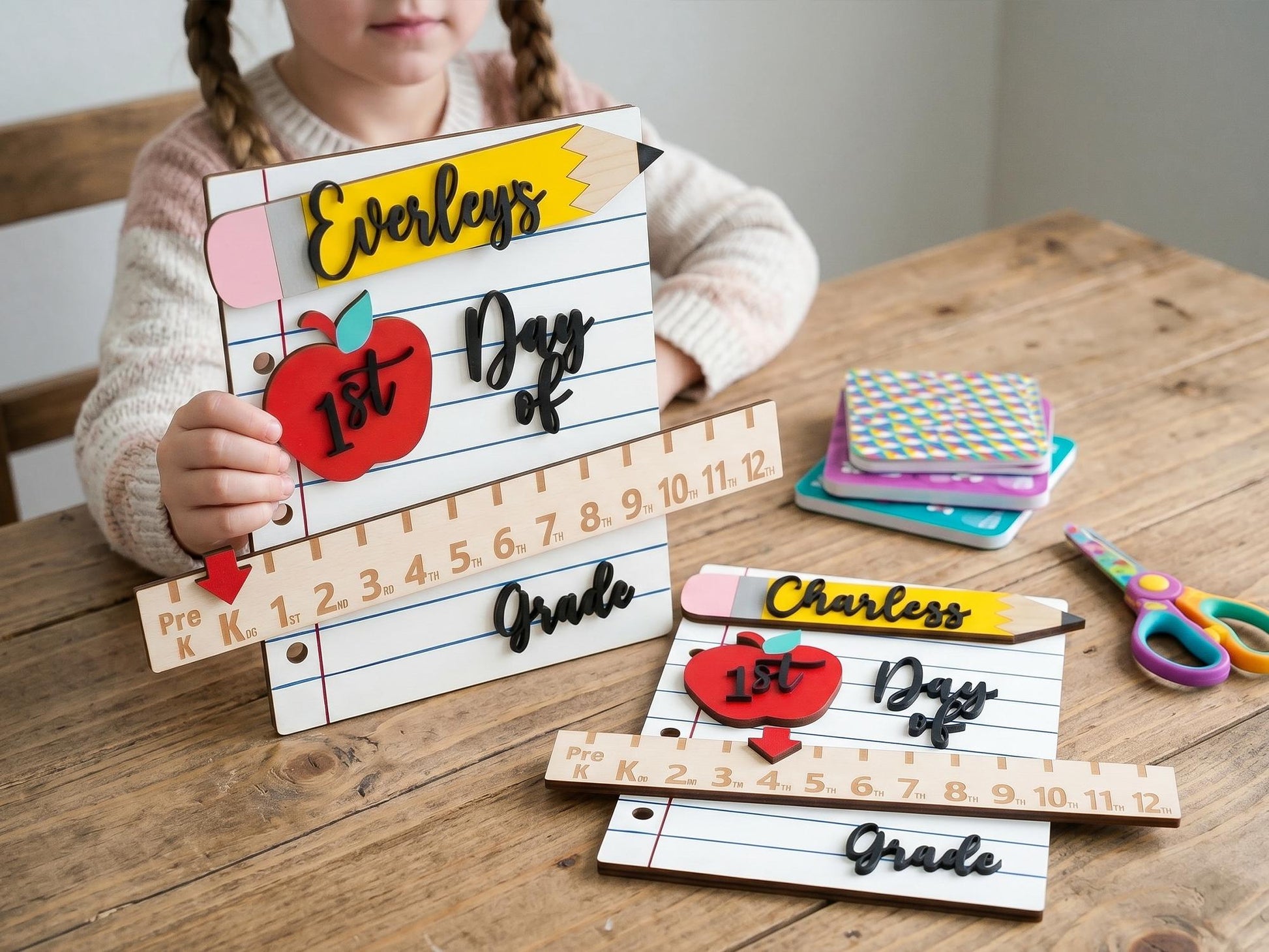 Personalized Back to School Board, Custom First Day of School Sign, Reusable Dry-Erase Board, Preschool Photo Prop, Kindergarten Keepsake - product image 5