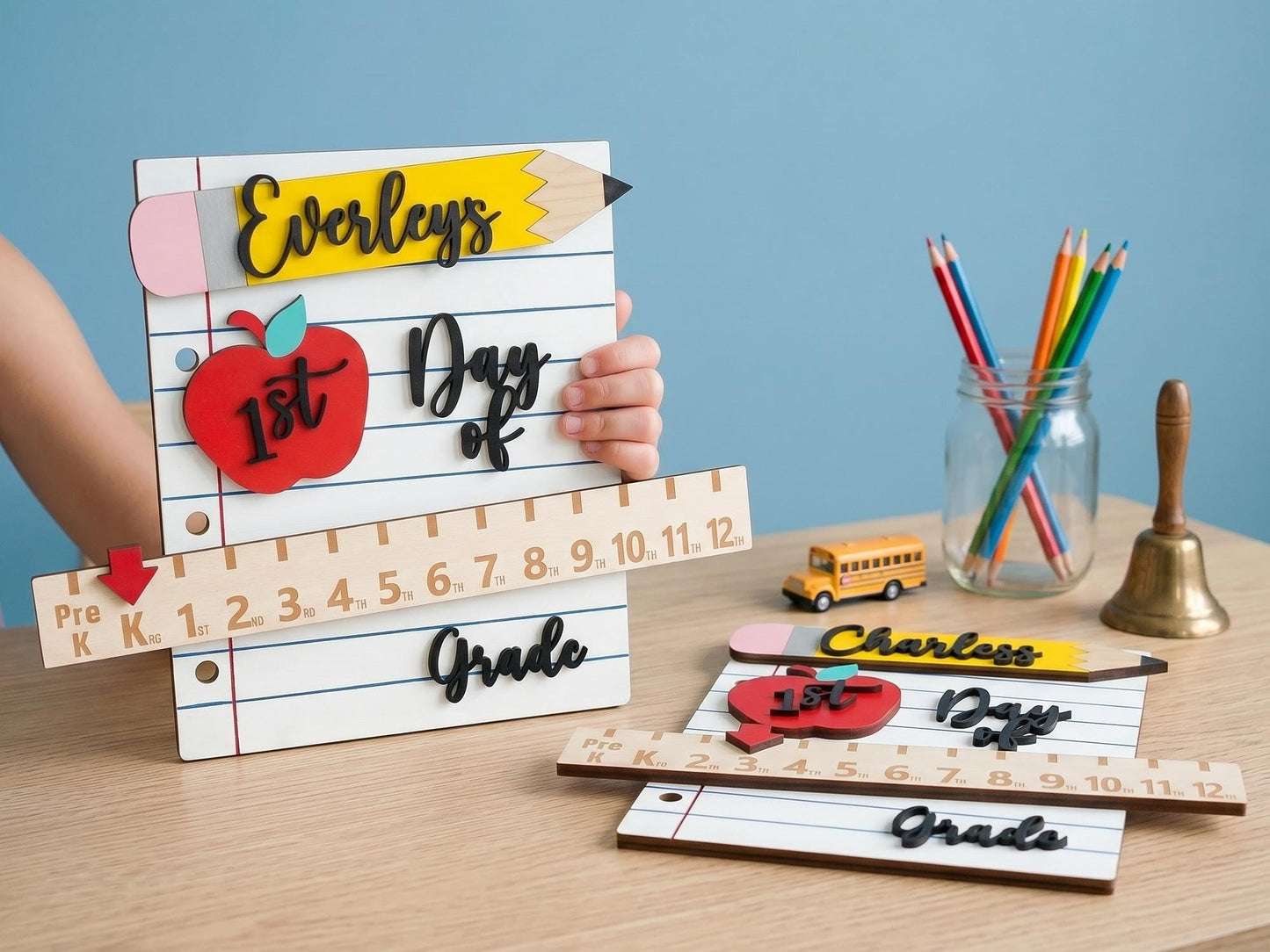 Personalized Back to School Board, Custom First Day of School Sign, Reusable Dry-Erase Board, Preschool Photo Prop, Kindergarten Keepsake - product image 2