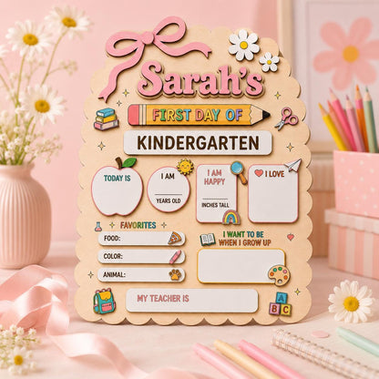 Personalized First Day of School Sign, Custom Kindergarten Milestone Board, Dry Erase School Sign, Back to School Gift for Kids - product image 9