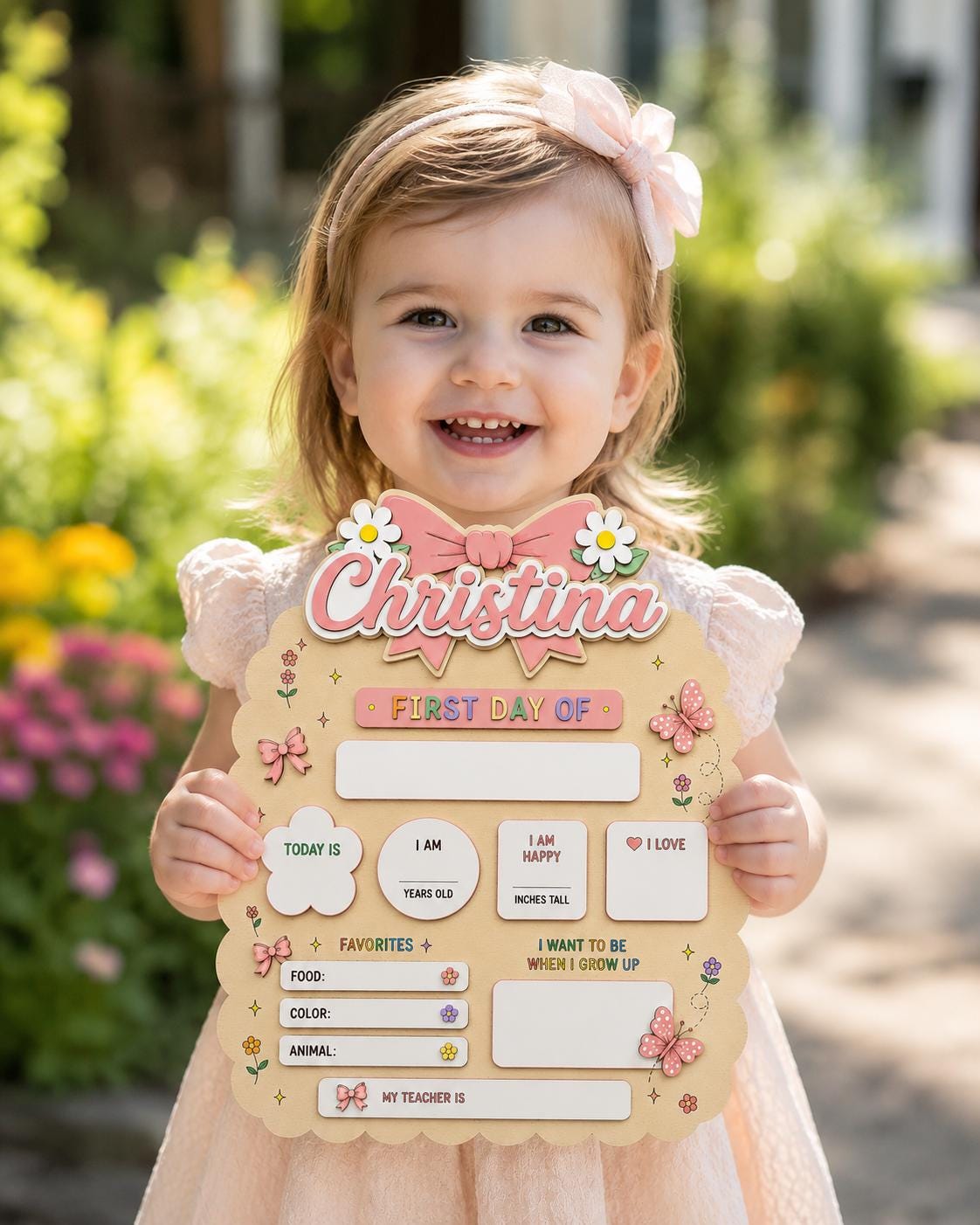 Personalized First Day of School Sign,Back to School Milestone Board, First Day Last Day School Board, Custom Name Sign,Back to school gifts - product image 2