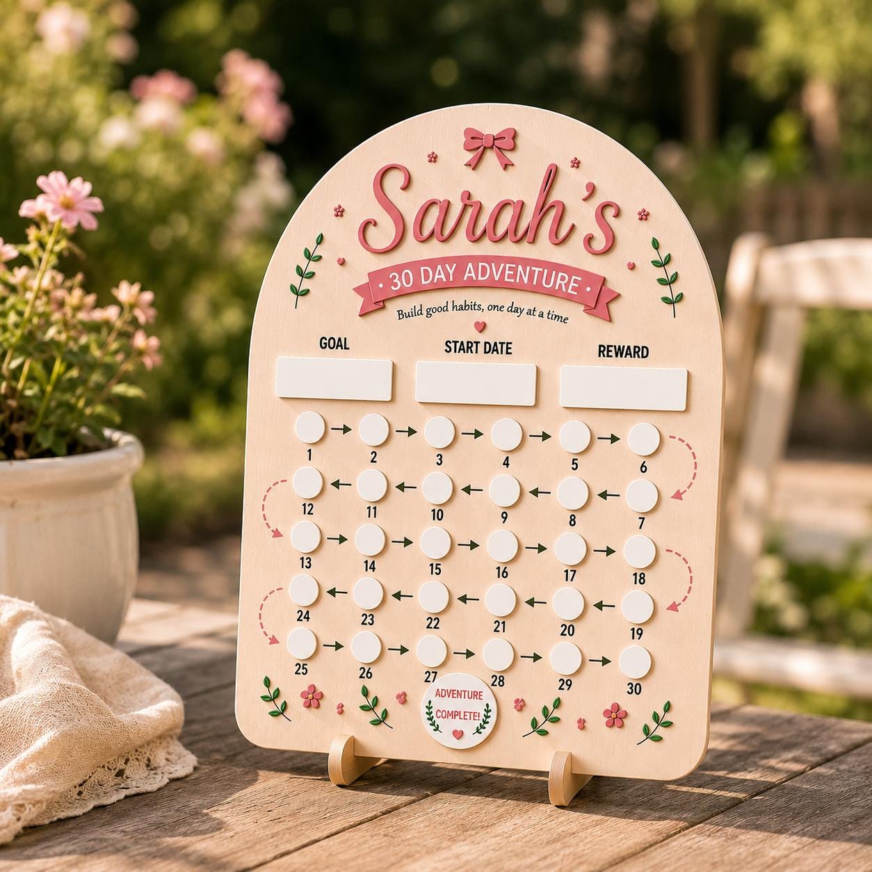 Personalized 30 Day Habit Tracker | Custom Kids Reward Chart | Dry Erase Routine Board | Chore Chart for Kids | Motivation Goal Tracker Gift - product image 2