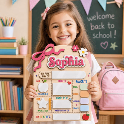 Custom First Day of School Sign, First and Last Day School Board, Preschool Kindergarten Photo Prop, Reusable Dry Erase Back to School Sign - product image 13