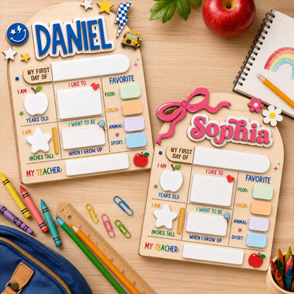 Custom First Day of School Sign, First and Last Day School Board, Preschool Kindergarten Photo Prop, Reusable Dry Erase Back to School Sign - product image 12