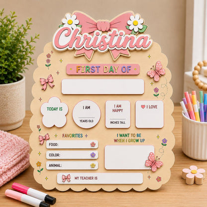 Personalized First Day of School Sign,Back to School Milestone Board, First Day Last Day School Board, Custom Name Sign,Back to school gifts - product image 3
