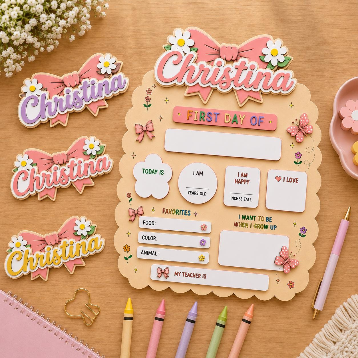 Personalized First Day of School Sign,Back to School Milestone Board, First Day Last Day School Board, Custom Name Sign,Back to school gifts - product image 8