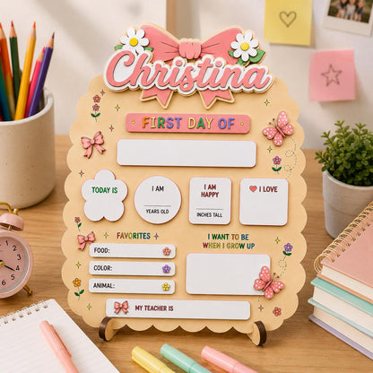 Personalized First Day of School Sign,Back to School Milestone Board, First Day Last Day School Board, Custom Name Sign,Back to school gifts - product image 4
