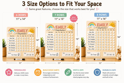 Personalized Chore Chart for Kid, Montessori Daily Routine Board, Dry Erase Reward Chart,Custom Name Responsibility Tracker, Kid Habit Chart - product image 5