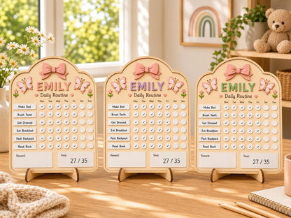 Personalized Daily Routine Board for Kids | Montessori Chore Chart | Custom Name Habit Tracker | Dry Erase Reward Board - product image 7