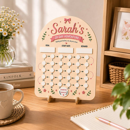 Personalized 30 Day Habit Tracker | Custom Kids Reward Chart | Dry Erase Routine Board | Chore Chart for Kids | Motivation Goal Tracker Gift - product image 3
