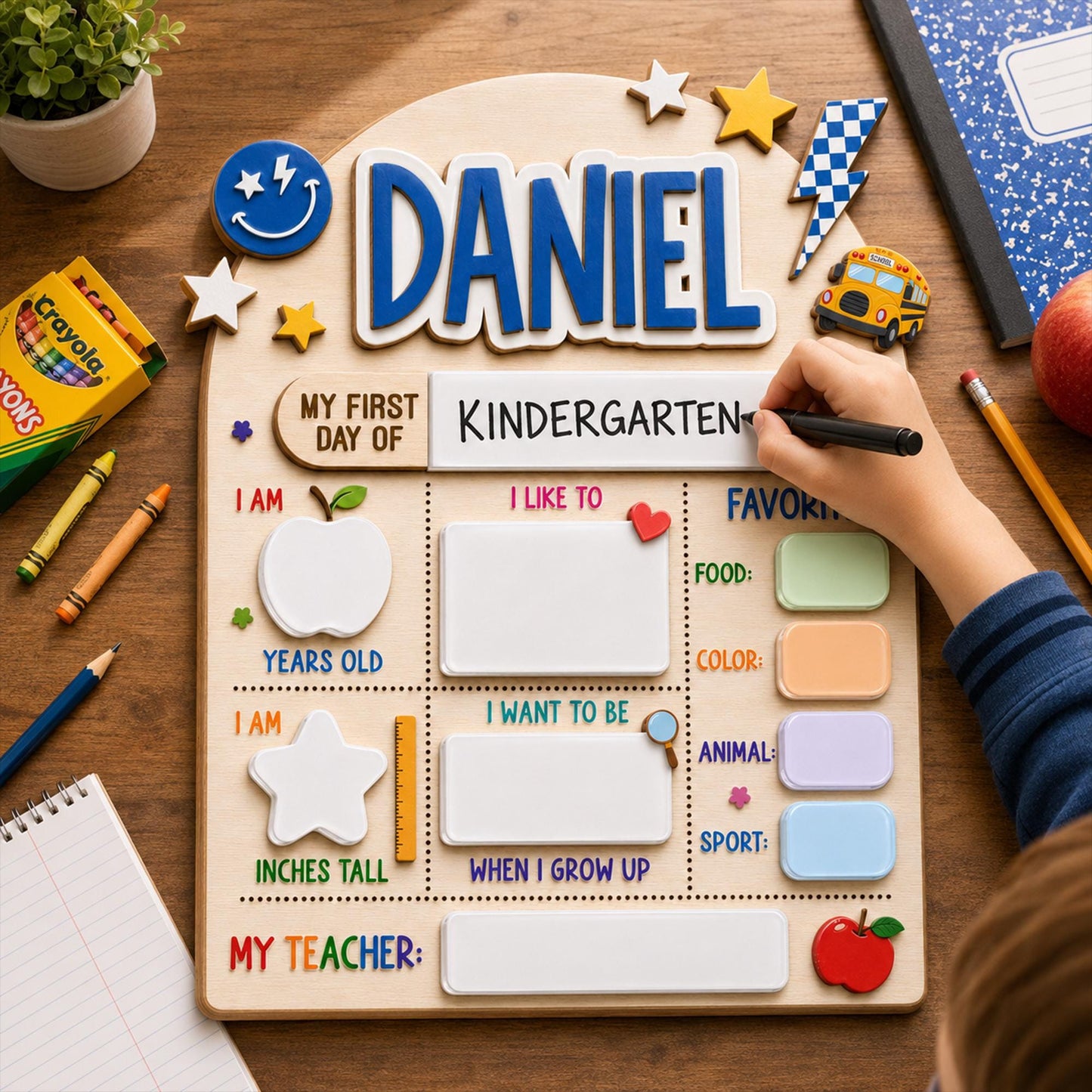 Custom First Day of School Sign, First and Last Day School Board, Preschool Kindergarten Photo Prop, Reusable Dry Erase Back to School Sign - product image 7