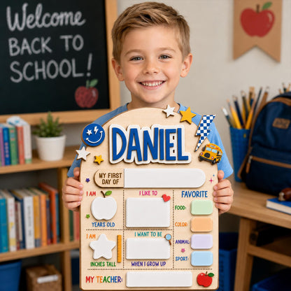 Custom First Day of School Sign, First and Last Day School Board, Preschool Kindergarten Photo Prop, Reusable Dry Erase Back to School Sign - product image 14