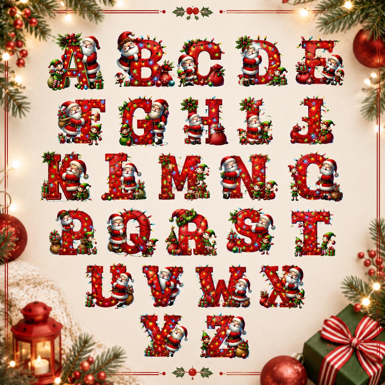 Letter Name Ornament, Santa Elf Ornament Personalized Christmas Ornament 2025, Custom Initial ornament, Christmas ornament for kids, Family - product image 11