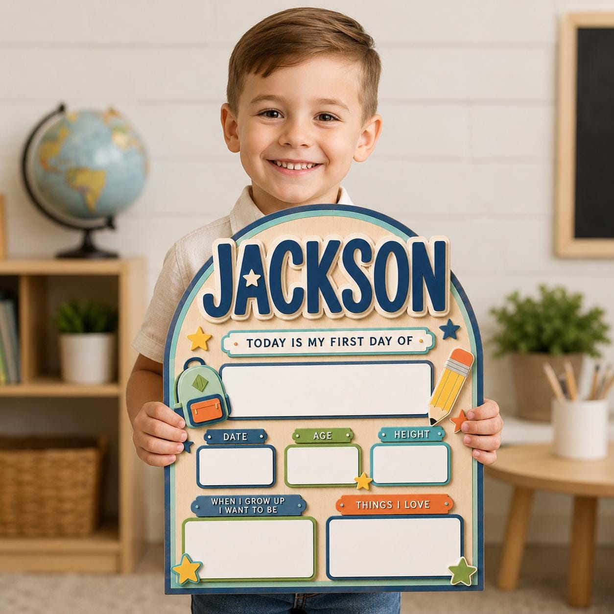 Custom Back to School Sign, First Day of School Board, Preschool Kindergarten Photo Prop, Last Day School Keepsake - product image 8