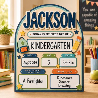 Custom Back to School Sign, First Day of School Board, Preschool Kindergarten Photo Prop, Last Day School Keepsake - main product image
