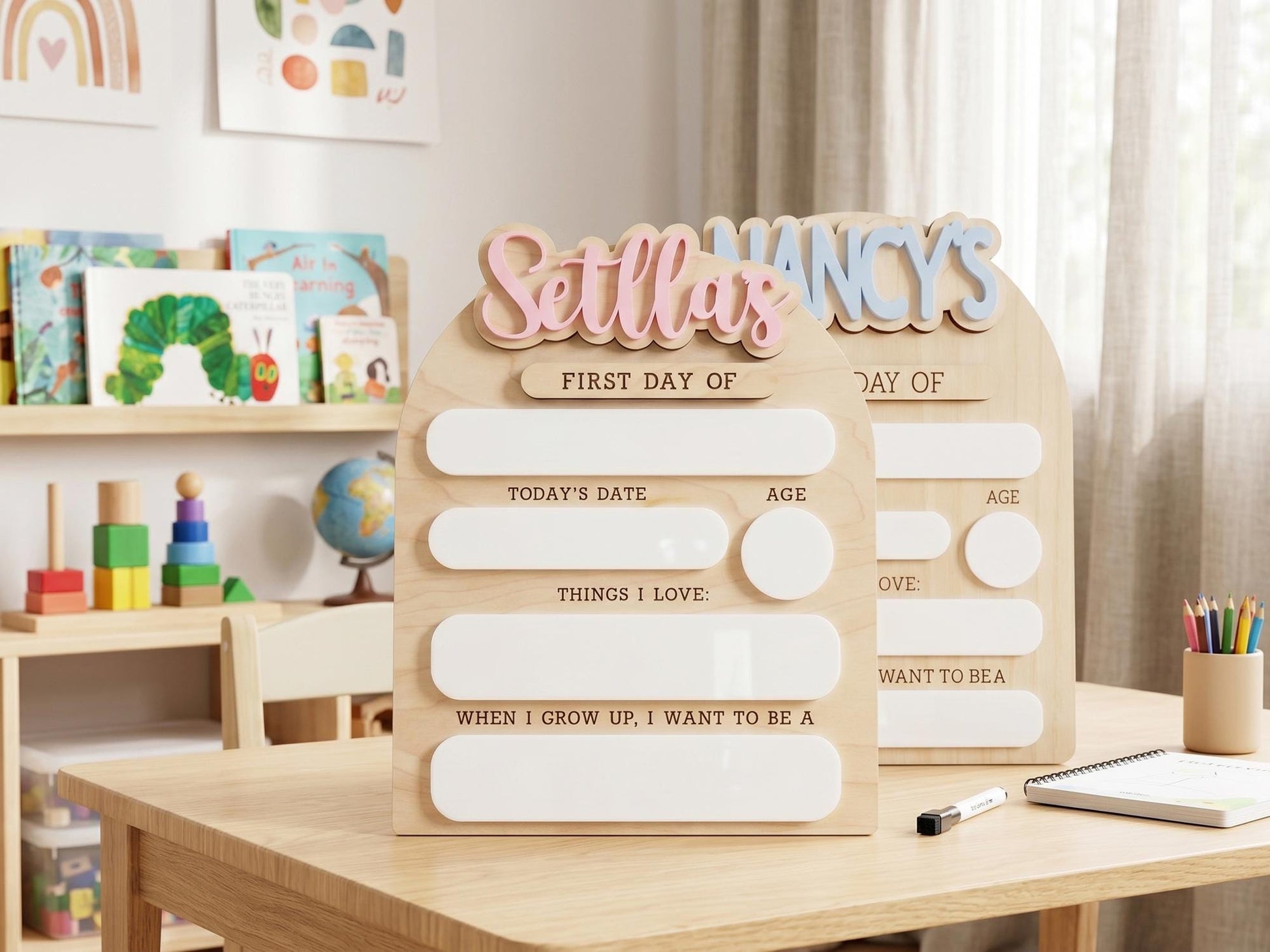 Reusable First Day of School Board, 1st Day of School Sign, Last Day of School Sign,Custom Name Sign,Preschool Back To School Dry Erase Sign - product image 11