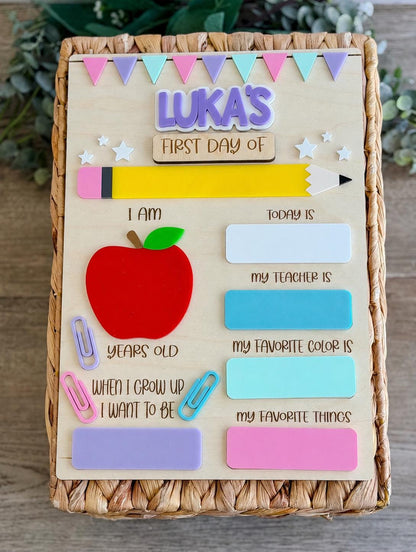 Personalized Back to School Dry Erase Board, First and Last Day Sign, Reusable Photo Prop, Kindergarten, Preschool & Elementary - product image 4