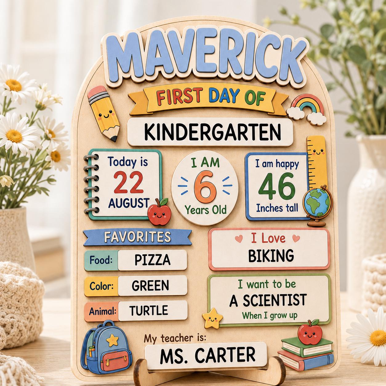 Custom First & Last Day of School Sign, Personalized Classroom Milestone Board, Reusable Dry Erase Back to School Sign - product image 5