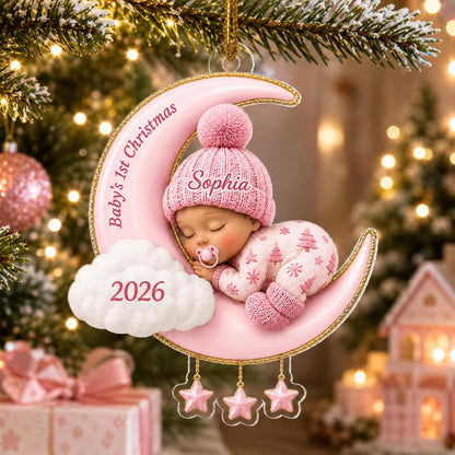 Baby First Christmas On The Moon - Personalized Acrylic Ornament, Moon and Stars Acrylic Ornament with Name, Newborn Keepsake Gift 2026 - product image 7