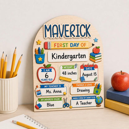 Custom First Day of School Board, Personalized 3D Back to School Sign, Interchangeable First & Last Day School Board - product image 4
