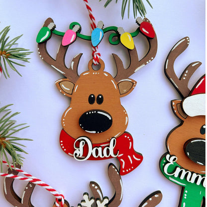 PERSONALIZED reindeer ornament, personalized Reindeer, personalized ornament, Christmas stocking tag, personalized family Christmas Reindeer - product image 10