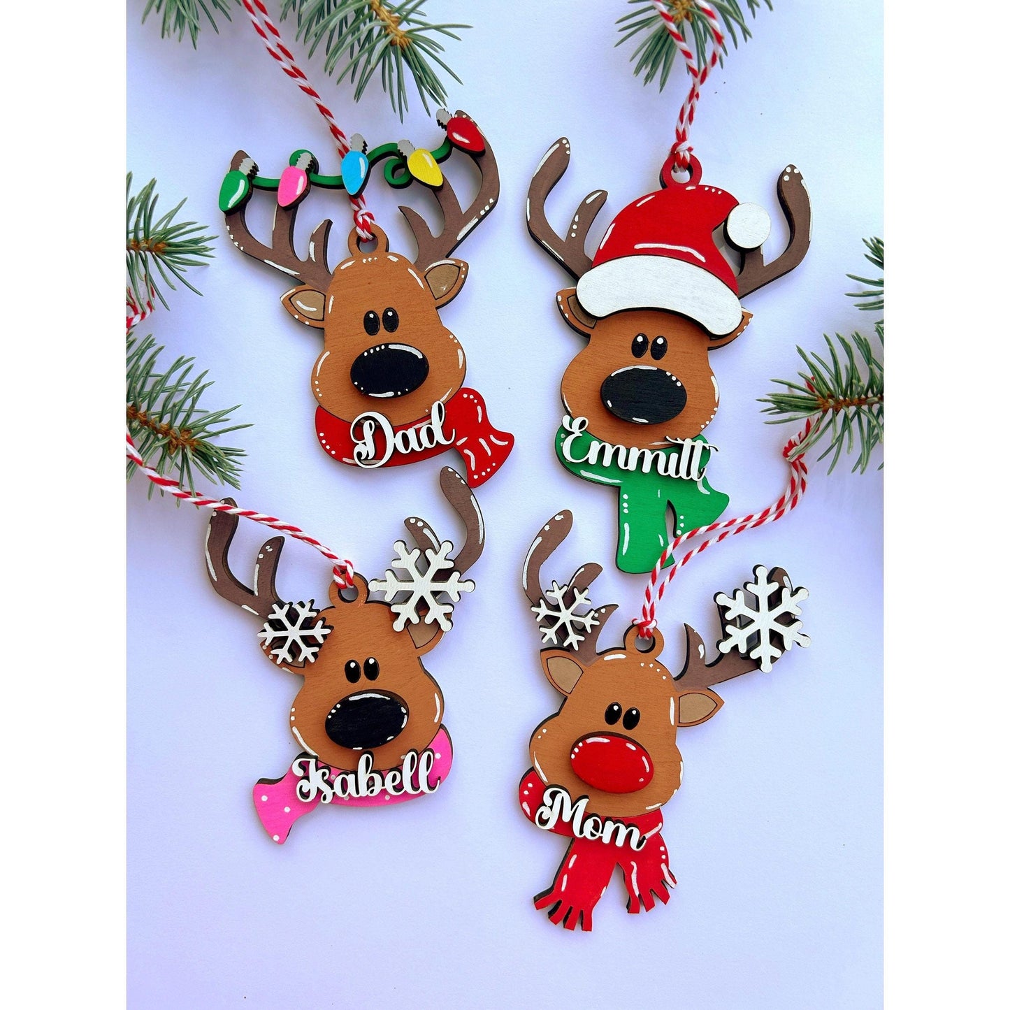 PERSONALIZED reindeer ornament, personalized Reindeer, personalized ornament, Christmas stocking tag, personalized family Christmas Reindeer - product image 11