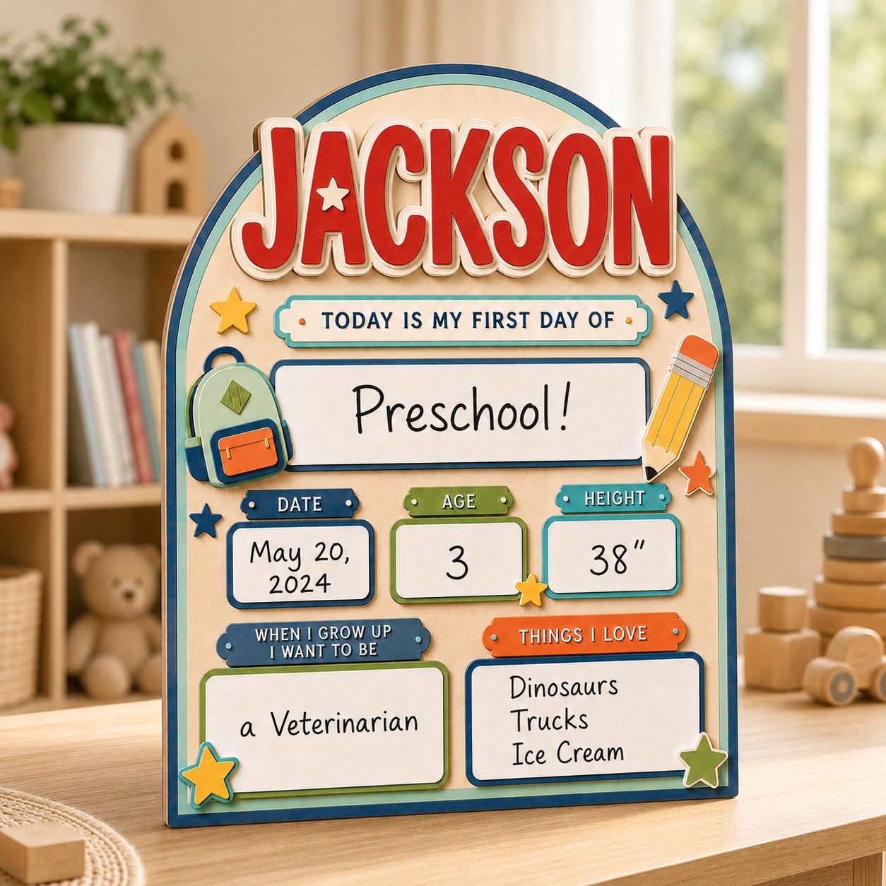 Custom Back to School Sign, First Day of School Board, Preschool Kindergarten Photo Prop, Last Day School Keepsake - product image 7