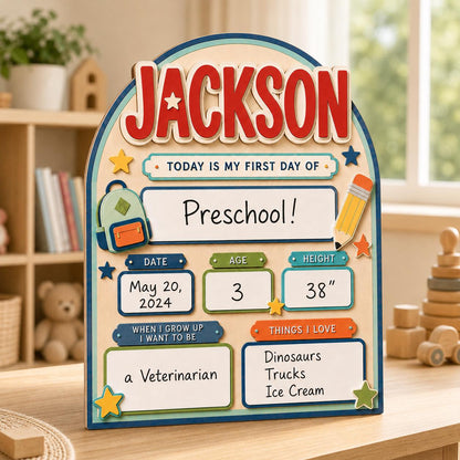 Custom Back to School Sign, First Day of School Board, Preschool Kindergarten Photo Prop, Last Day School Keepsake - product image 7