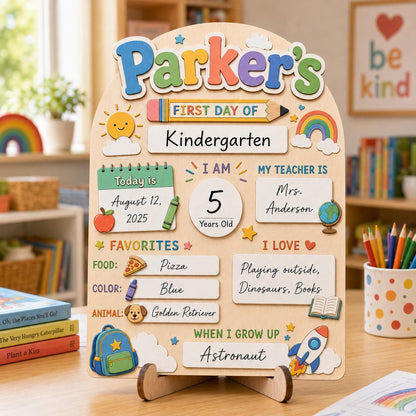 Personalized Wooden First & Last Day Of School Sign, Preschool Kindergarten, Reusable Photo Prop 1st Day Of School, Back to School Board - product image 5