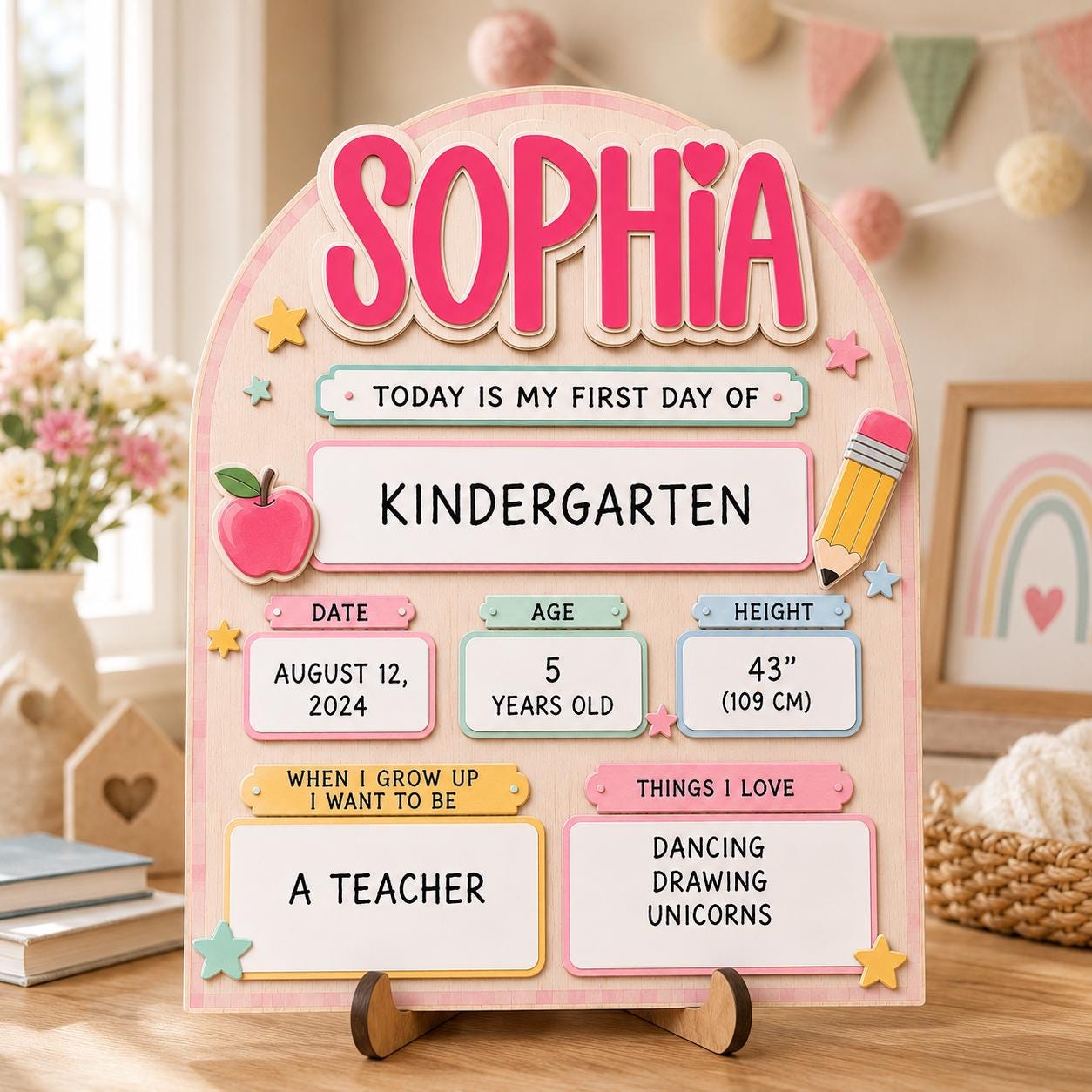 Custom Back to School Sign, First Day of School Board, Preschool Kindergarten Photo Prop, Last Day School Keepsake - product image 10