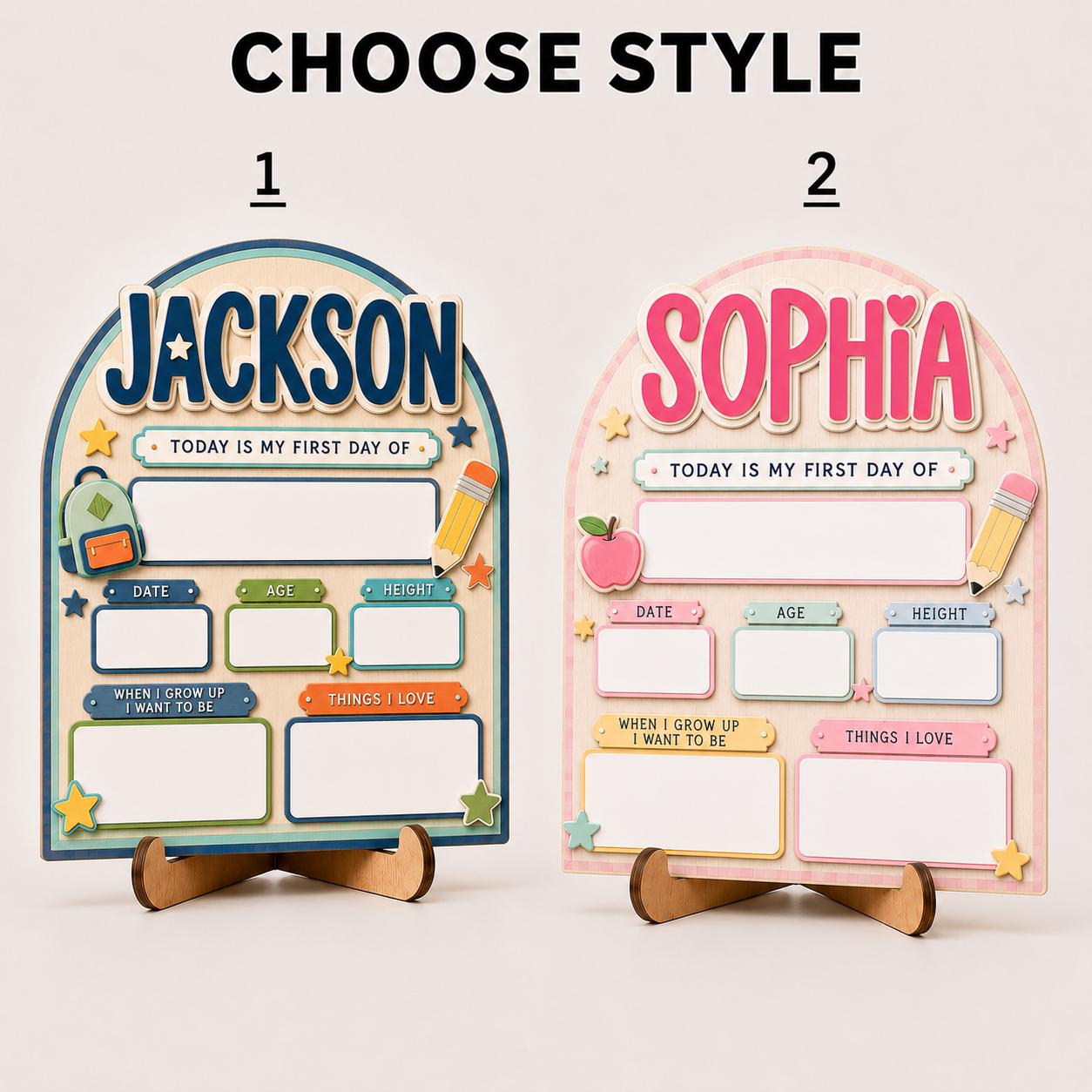 Custom Back to School Sign, First Day of School Board, Preschool Kindergarten Photo Prop, Last Day School Keepsake - product image 2