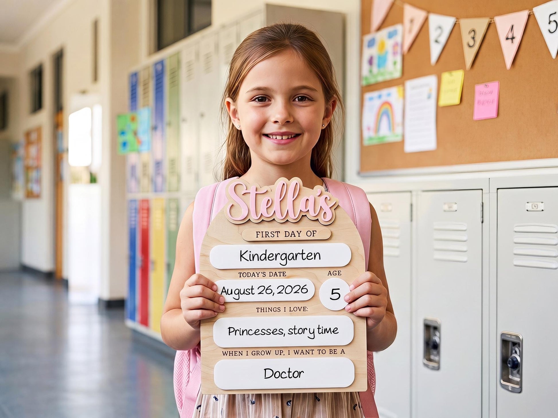 Reusable First Day of School Board, 1st Day of School Sign, Last Day of School Sign,Custom Name Sign,Preschool Back To School Dry Erase Sign - product image 3