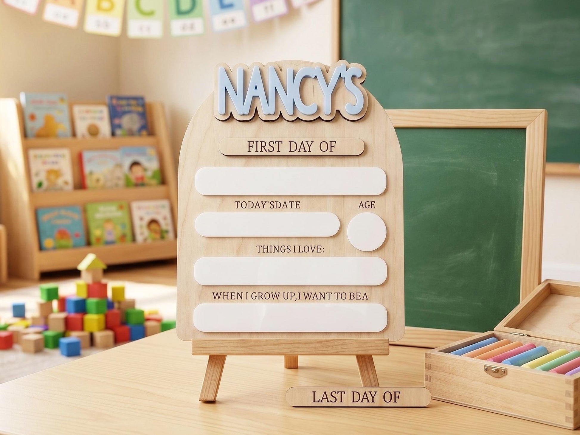 Reusable First Day of School Board, 1st Day of School Sign, Last Day of School Sign,Custom Name Sign,Preschool Back To School Dry Erase Sign - product image 12