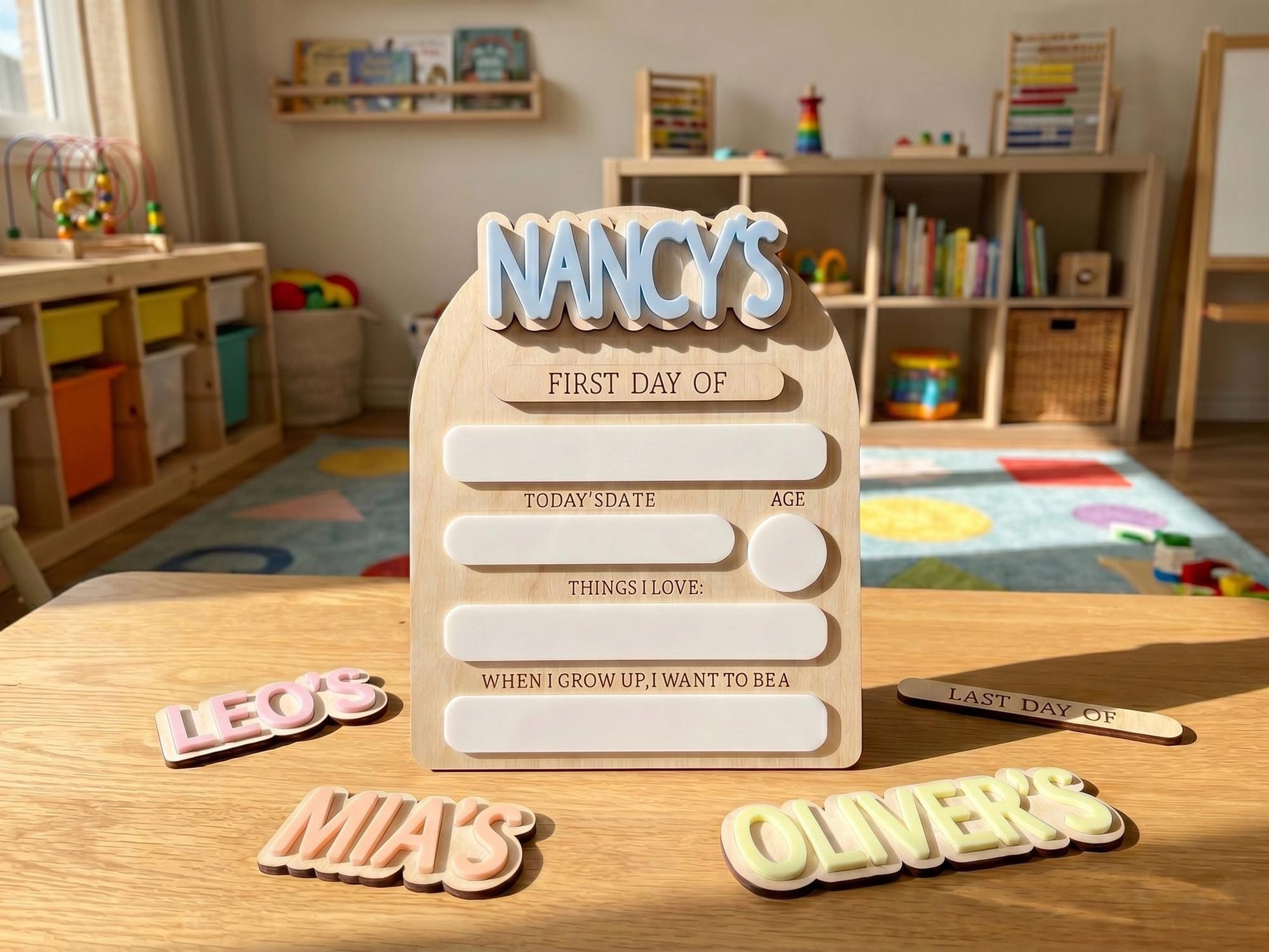 Reusable First Day of School Board, 1st Day of School Sign, Last Day of School Sign,Custom Name Sign,Preschool Back To School Dry Erase Sign - product image 13