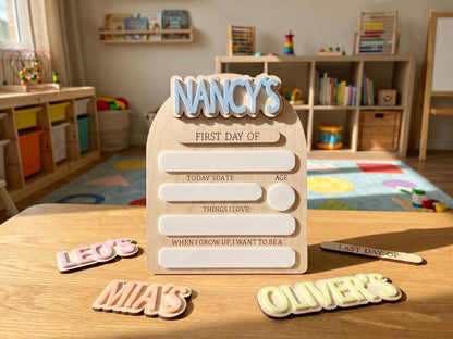 Reusable First Day of School Board, 1st Day of School Sign, Last Day of School Sign,Custom Name Sign,Preschool Back To School Dry Erase Sign - product image 13